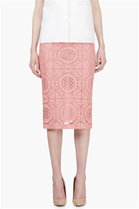 burberry prorsum lace pencil skirt|Burberry Lace Pencil Skirt .